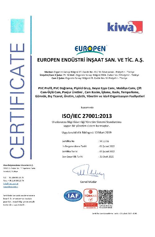 Kiwa TR ISO IEC 27001 2013 Sertifika